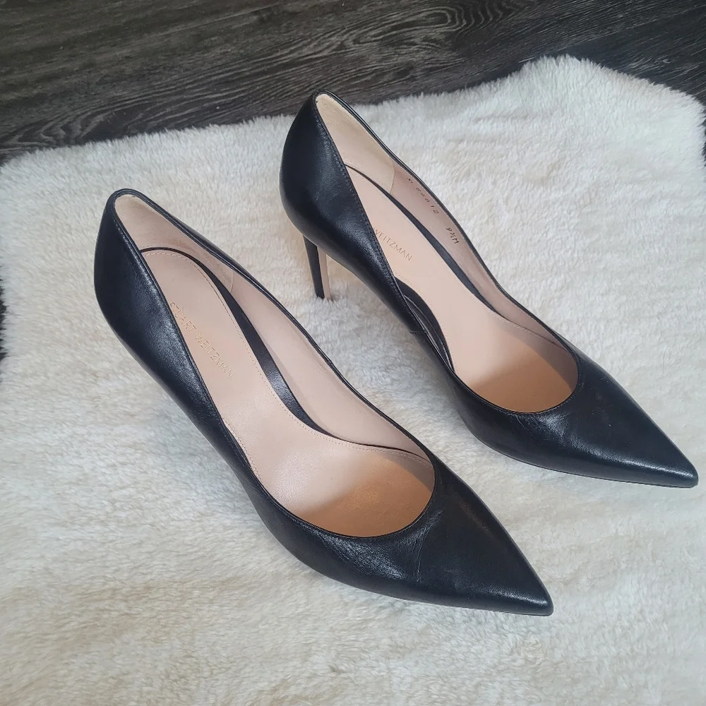Stuart Weitzman Power 100 Stilettos In Black Size 9.5 - Picture 5 of 16